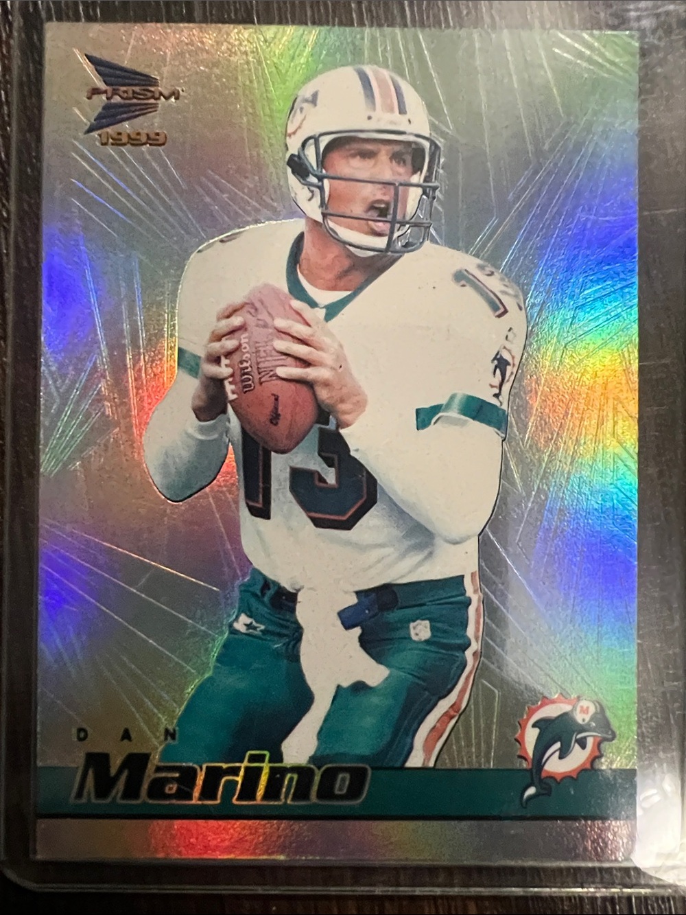 PRISM Dan Marino Football Trading Card - White, Teal, Orange